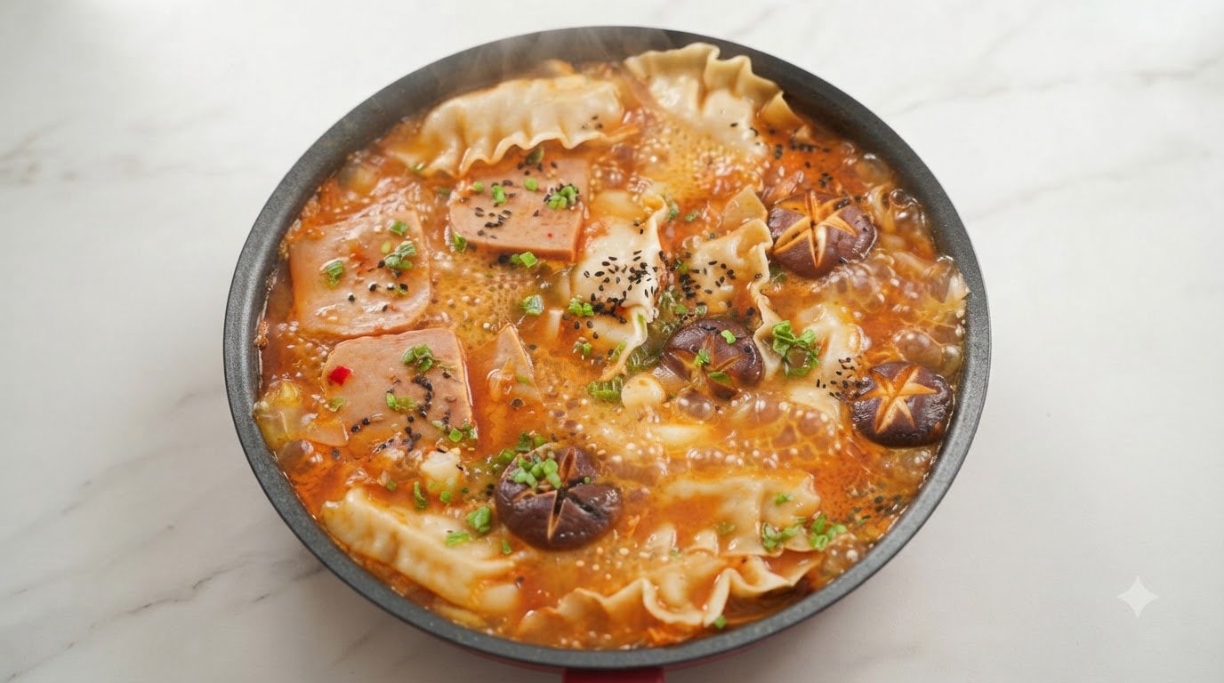 韓国風キムチ餅餃子スープ（トックマンドウグク）