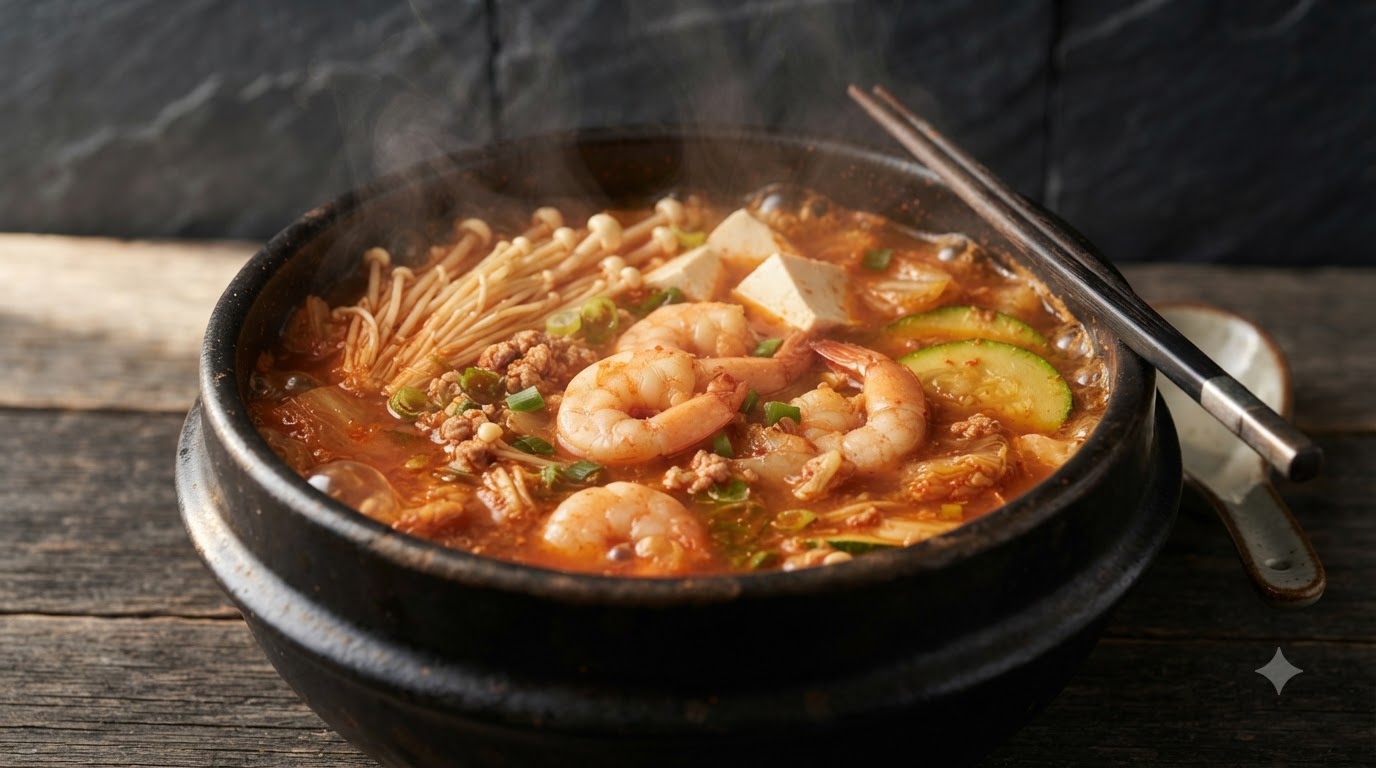 韓国風キムチ味噌チゲ（テンジャンチゲ）