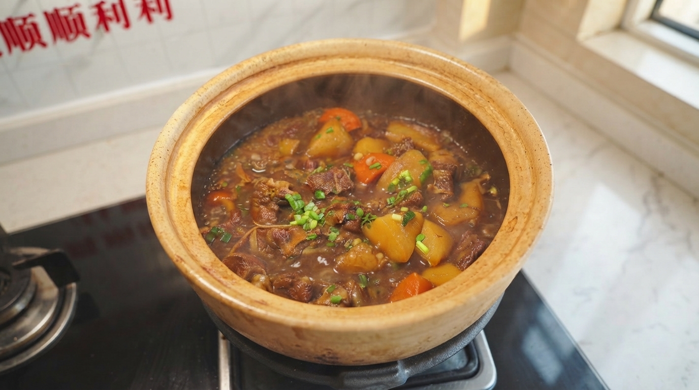 牛肋肉とじゃがいも・人参の紅焼肉（ホンシャオニウロウ）