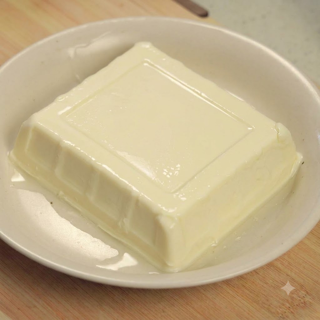 お玉にのせた茶色い生卵を、熱湯の入った鍋に慎重に沈めているところ。