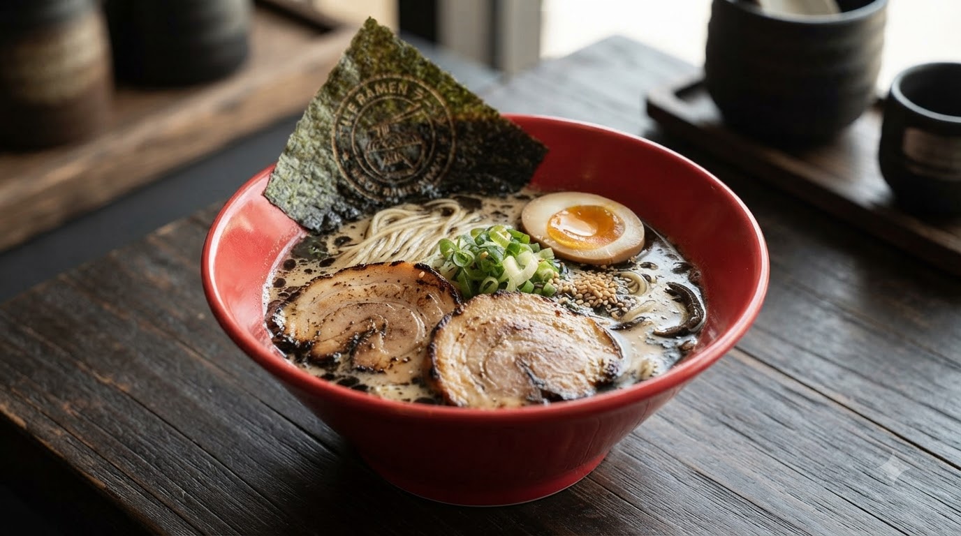 秘伝の黒マー油豚骨ラーメン