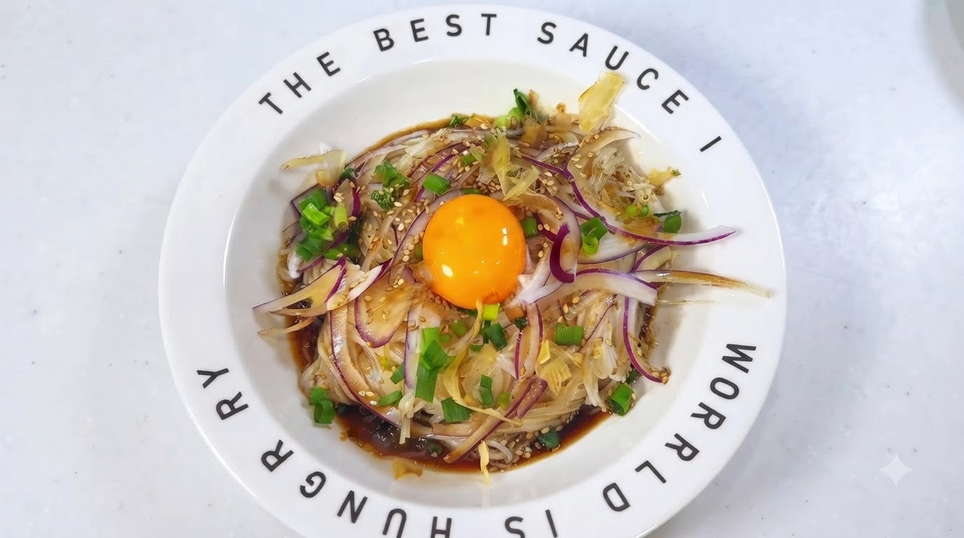 紫玉ねぎと特製つゆでさっぱり！冷やしそうめん
