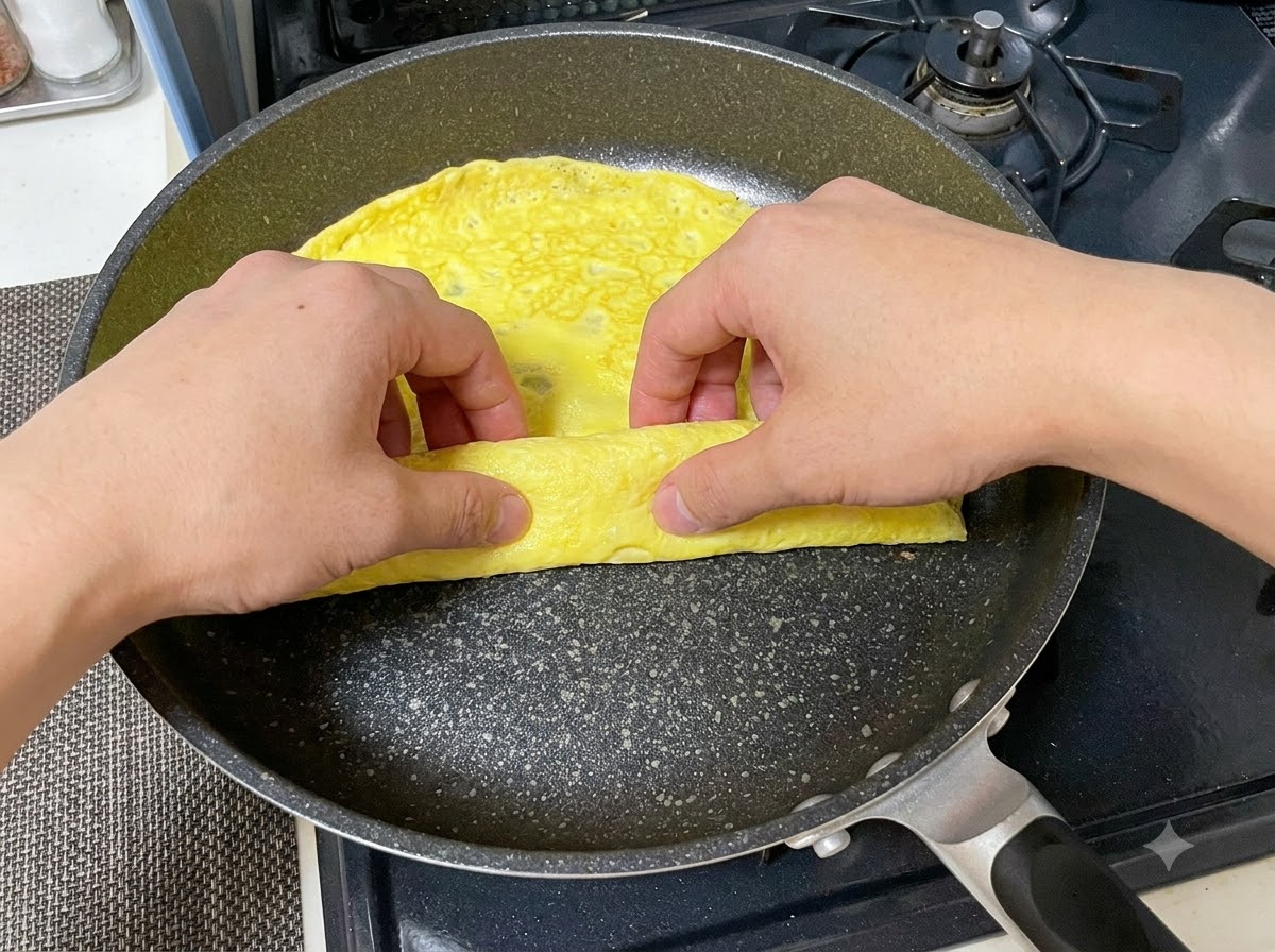 沸騰した鍋の中で麺が茹でられている様子。