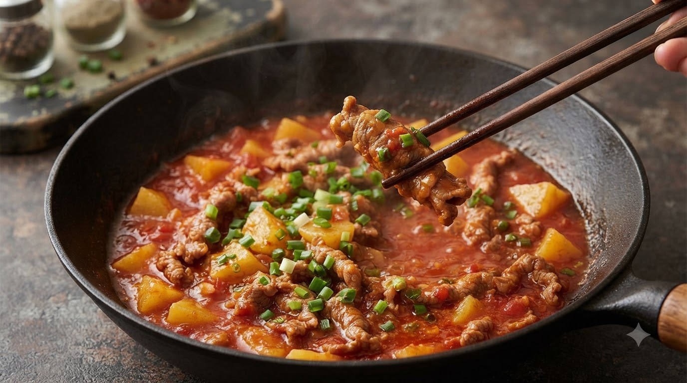 トマトとじゃがいもの牛肉巻き小鍋