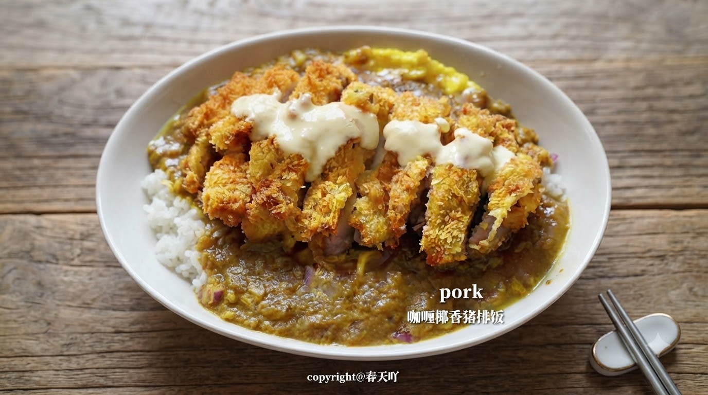 ココナッツカレーポークカツライス