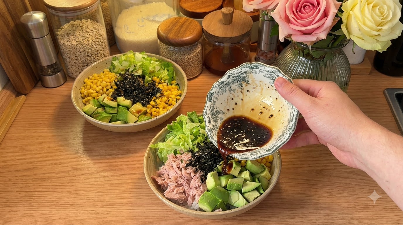 火を使わないツナとアボカドの混ぜご飯