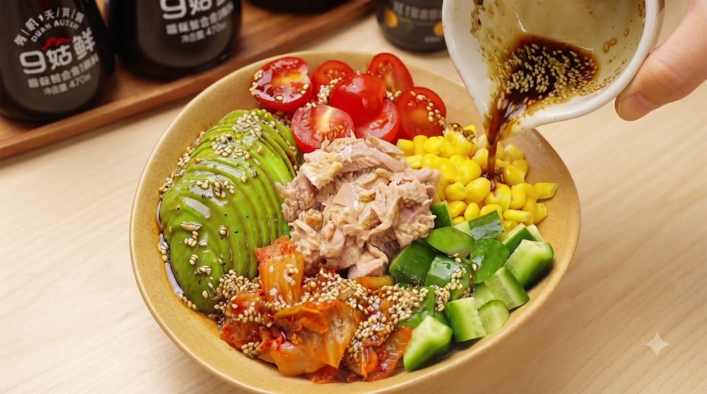 ヘルシーなツナとアボカドの丼ぶり