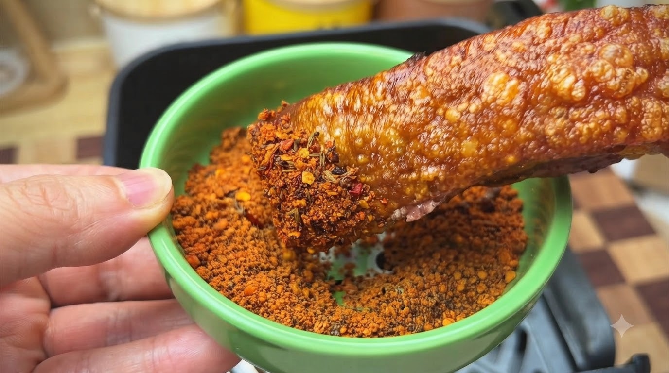 エアフライヤーで作るカリカリ豚バラ肉のロースト（焼肉・焼豚）