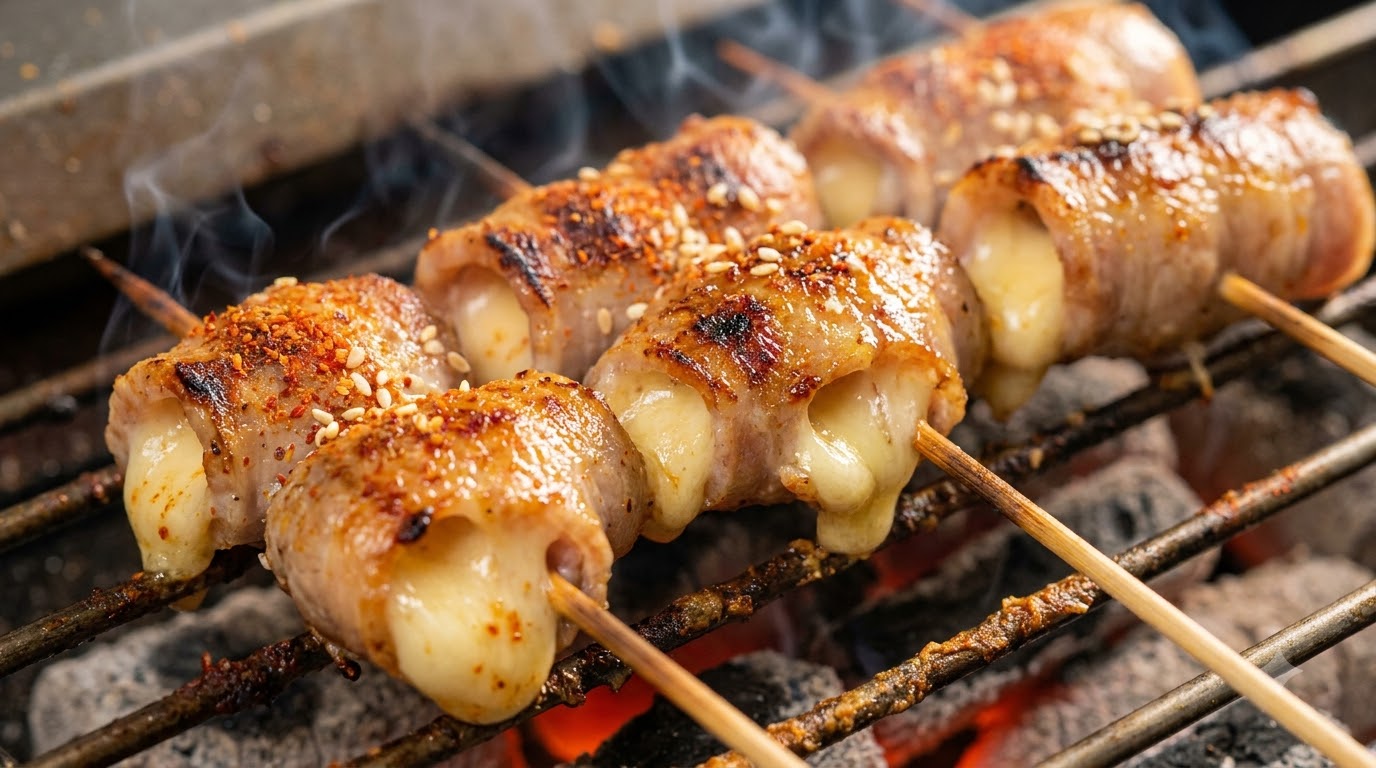 サクサク食感のエビすり身チーズ豚バラ巻き
