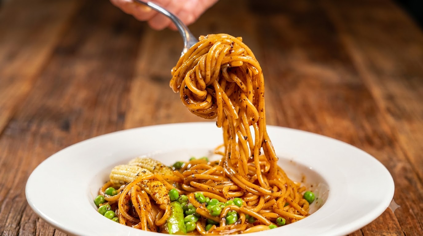 極上のイタリア産黒トリュフパスタ：キノコとアスパラガスの香り豊かなグルメパスタ