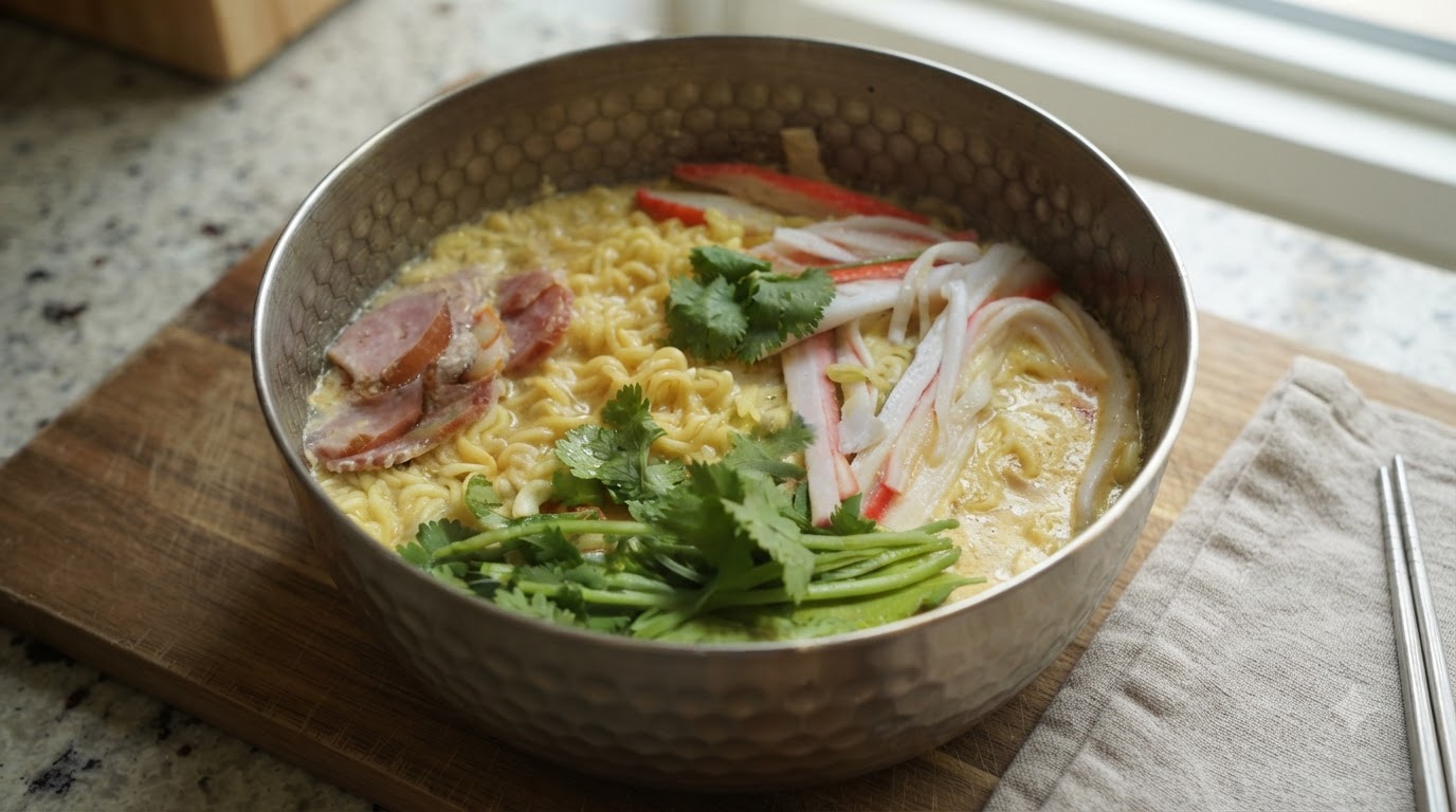悪魔的に濃厚！裏技で作る絶品本格とんこつ風インスタントラーメン