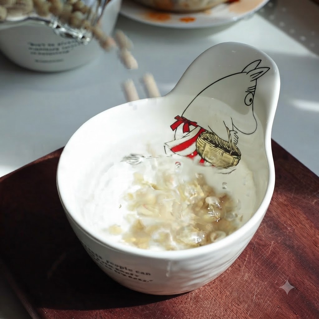 清水正倒入装有干黄豆的陶瓷碗中开始浸泡。