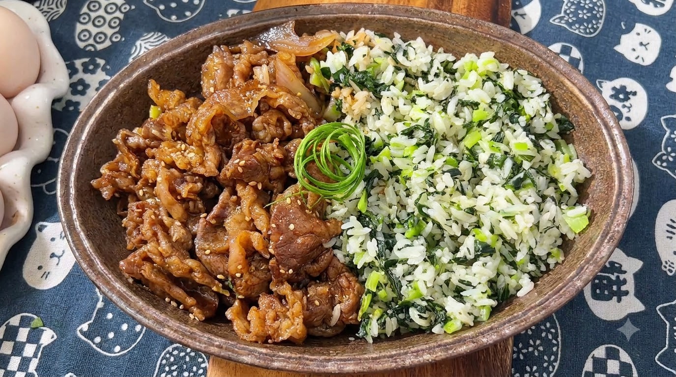 1人前テリヤキビーフと香味野菜のごはんボウル