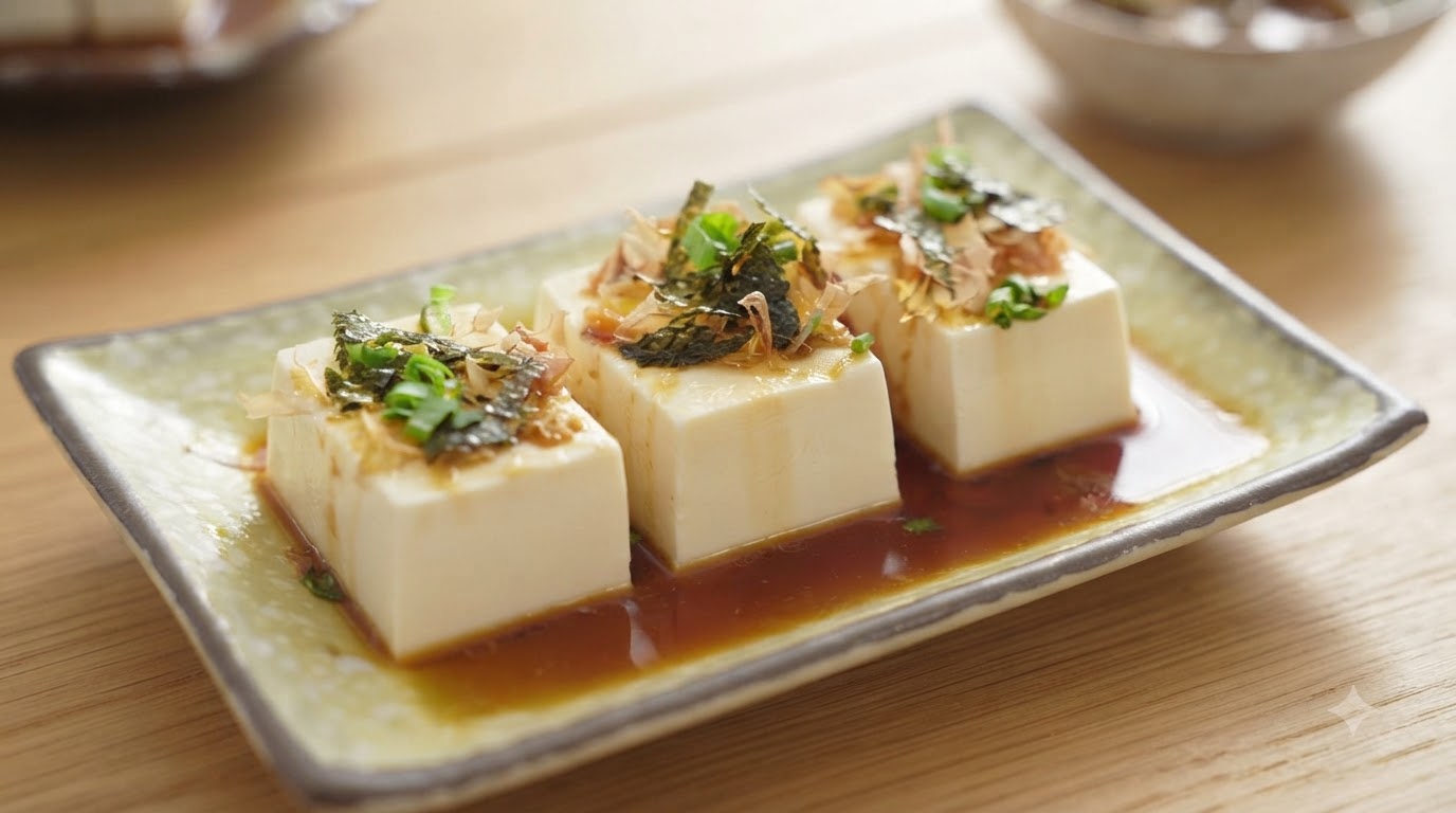 特製醤油ダレで味わう日本の冷奴
